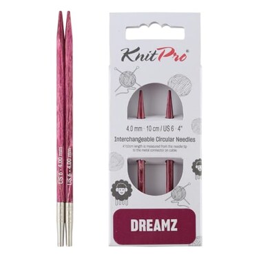 KnitPro Dreamz Interchangeable Circular Needles 4 10cm US Size 6 4mm