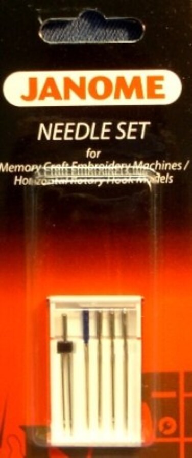 Janome Needle Set for Memory Craft Emb Machines Horizontal Rotary Hook Models