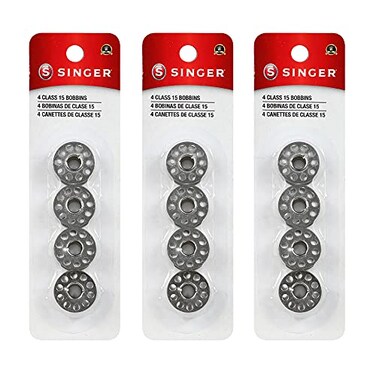 SINGER Bobbins Class 15 Metal Bobbins Replacement Bobbins for Sewing Machine Sewing Machine Bobbins Sewing Machine Accessories 12ct