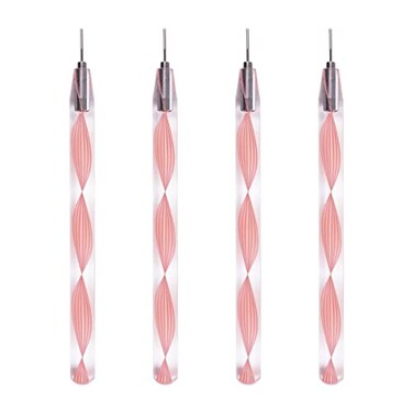 JUYA Fine Tip Quilling Tools 4 Count Pack Plastic Handle Stainless Steel Head 08mm 4 QT0306T Pink Handle