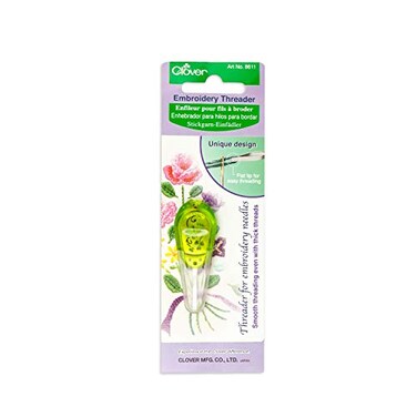 Clover 8611 Needle Threader for Embroidery NeedlesApple Green