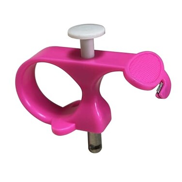 Hisew 3 in 1 Needle Puller Sewing Thimble and Thread Cutter All in OneHand Quilting Tools Pink 1pc