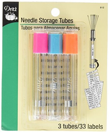 Dritz 812 Needle Storage Tubes 3CountClear