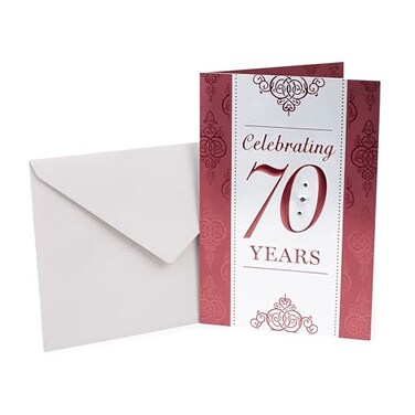 Hallmark 70th Birthday Greeting Card Scrollwork Pattern