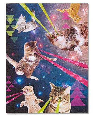 American Greetings Funny Blank Card Outer Space Laser Cats