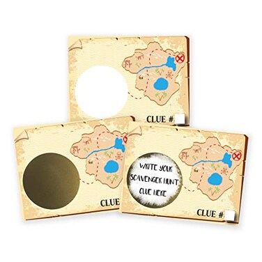 Make Your Own DIY Treasure Map Scavenger Hunt Scratch Off ScratchNotes 20 Pack 3x4 Note Cards Stickers