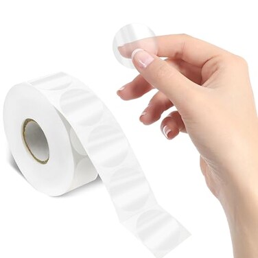 1000 PCS Round Clear Seal Stickers Transparent Envelope Mail Wafer Seal Self Adhesive Package Circle Label Dots with Perforation Line for Envelopes Boxes and Gift Packaging 15 in Diameter