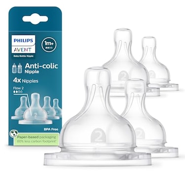Philips Avent AntiColic Nipples Flow 2 4Pack SCY76244