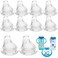 10Pack Sippy Spouts Compatible with NUK Active Cup and Learner Cup Soft Silicone Sippy Cup Replacement Nipples No Spill Bottle to Cup Transition Spouts BPA Free Variable Flow
