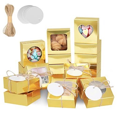 COTOPHER Soap Box 30Pcs Small Soap Packaging Boxes 28x28x12 Inch Mini Kraft Boxes with Window Soap Boxes for Homemade Soap Candy Chocolate Bakery Cookies Soap Packaging