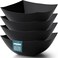 Posh Setting Black Plastic Serving Bowls 16oz 4 Pack Square Disposable Salad Fruit Bowls for Party Table Candy Containers for Candy Buffet