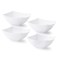 Posh Setting White Plastic Serving Bowls for Party 8oz 4 Pack Square Disposable Salad Fruit Bowls for Party Table Candy Containers for Candy Buffet