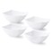 Posh Setting White Plastic Serving Bowls for Party 8oz 4 Pack Square Disposable Salad Fruit Bowls for Party Table Candy Containers for Candy Buffet