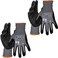 KLEIN TOOLS 60585 Work Gloves Knit Dipped Cut Resistant ANSI A2 Nitrile Coated Gloves HPPE Fabric Touchscreen Capable Large 2Pair