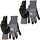 KLEIN TOOLS 60585 Work Gloves Knit Dipped Cut Resistant ANSI A2 Nitrile Coated Gloves HPPE Fabric Touchscreen Capable Large 2Pair