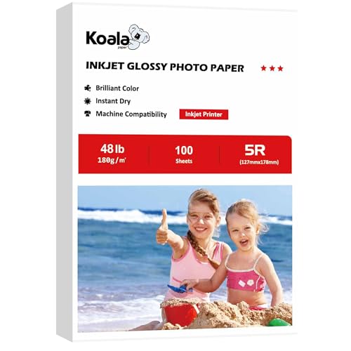 كوالا بيبر Koalapaper Glossy Inkjet Photo Paper 5x7 Inches 48lb 100 Sheets 5x7inches