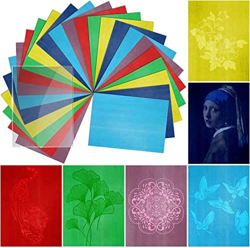 lighoon Lighoon Colorful Sun Print Paper Kit 24 Sheets Thick Cyanotype Papers With 1 Sheet Acryl