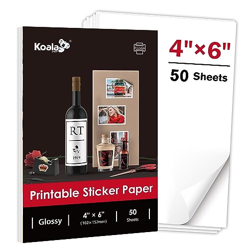 koalapaper Koalapaper Glossy Sticker Paper For Inkjet And Laser Printer 50 Sheets Printable Sticker Pa