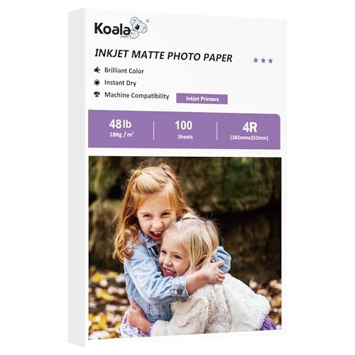 كوالا بيبر Koalapaper Matte Coated Photo Paper 4x6 Inches 100 Sheets 4x6inch