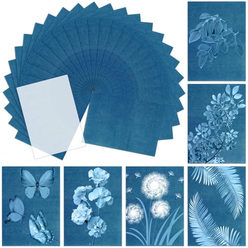 novwang Novwang 30 Pcs Cyanotype Paper Sun Print Paper Kit With Acrylic Board