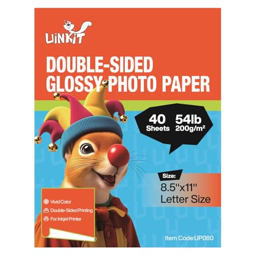 يو إن كيت Uinkit Double Sided Photo Paper Glossy 40 Sheets 85x11