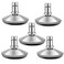uvce Bell Glides Replacement Office Chair Swivel Caster Wheels to Fixed Stationary CastorsAdjustable Castor Low Profile Stool with Separate Self Adhesive Felt Pads Black 5pcs Silver
