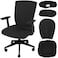 Tallew 4 Pcs Office Chair Covers Set Computer Universal Protective Stretchable Chair Seat Covers Desk Armrest Cover Pads Office Cushion Backrest for RotatingRegularBlack