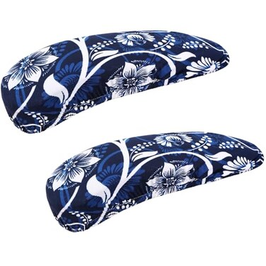 Smiry Stretch Printed Office Chair Armrest Covers 2 Pcs Soft Fit Removable Washable Computer Desk Chair Arm Covers Protector Navy Blue