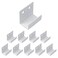 Coshar 10 Pcs Stainless Steel Hanger Bracket for Ceramic Tile Billboard Wall Tile Display Heavy Duty Flat J Clamp Hook Hanger Wall Mounted Clip Bracket Hook Fastener White Inner Width 21mm