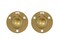 QCAA Solid Brass Flush Ring Pull Round 112 Polished Brass 2 Pack