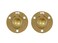 QCAA Solid Brass Flush Ring Pull Round 112 Polished Brass 2 Pack