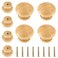 Luomorgo 8 Pcs Natural Wood Dresser Knobs Round Wooden Cabinet Knobs Mushroom Shape Drawer Knobs Pulls for Cabinets Cupboard 114 Diameter 1 Height