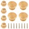 Luomorgo 8 Pcs Natural Wood Dresser Knobs Round Wooden Cabinet Knobs Mushroom Shape Drawer Knobs Pulls for Cabinets Cupboard 114 Diameter 1 Height