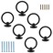 Luomorgo 6 Pcs Matte Black Ring Pull Handle Knobs Modern Dresser Drawer Pulls for Kitchen Cabinet Cupboard Chest Metal Drawer Drop Ring Pulls