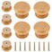 Luomorgo 8 Pcs Natural Wood Dresser Knobs Round Wooden Cabinet Knobs Mushroom Shape Drawer Knobs Pulls for Cabinets Cupboard 112 Diameter 11 Height
