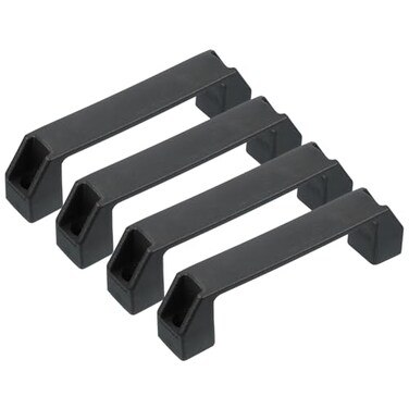 PATIKIL Plastic Pull Handles 150mm Hole Centers 4 Pcs Square Drawer Pulls Kitchen Hardware for Luggage Mechanical Equipment Door Cupboard Handle Black