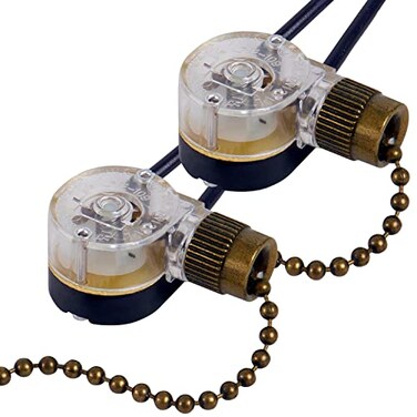 Pull Chain Switch Zing Ear ZE109 Ceiling Fan Switch Ceiling Fan Light Lamp Replacement 2 Pack Bronze