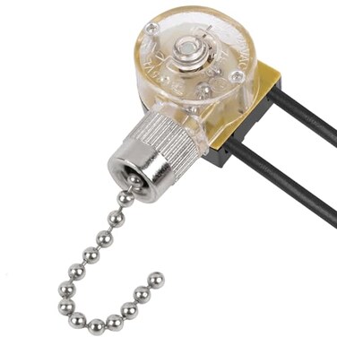 ZE109 Zing Ear Fan Light Switch OnOff Speed Switch with Pull Chain Compatible with Hunter Celing Fan Lights Lamps and Wall Lights Nickel Pull Chain