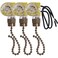Akahttbn Ceiling Fan Light Switch Zing Ear ZE109TwoWire OnOff Control Pull Chain Switch Compatible with Hunter Ceiling Fans Wall Lamps Bronze Pull Chain 3 Pcs