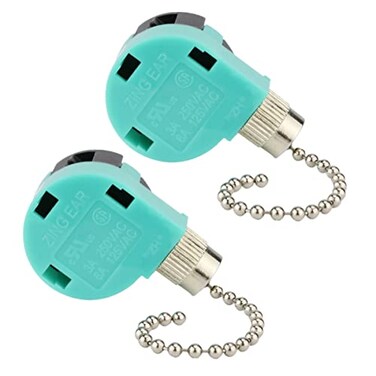 Ceiling Fan Switch 3 Speed 4 Wire Zing Ear ZE 268S6 Pull Chain Switch Control Replacement 3 Speed Control Switch Ceiling Fans Wall Lamps Cabinet Light