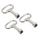 PATIKIL 125x7mm Triangle Socket Spanner Key 3 Pack Electrical Cabinet Gas Water Meter Key for Elevator Lift Door Triangle Panel Lock Silver