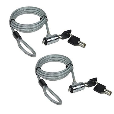 AOMGD 2Pcs 6 feet Laptop Lock Notebook Compatible Security Cable Lock with 2 Keys Two SetsSuitable for 3 7mm Keyholes