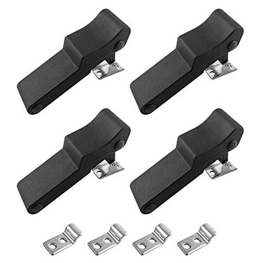 QWORK Rubber Draw Latch 4 Pack Flexible Black Soft Front Storage Rack Latch with Concealed Keeper for Cooler Cargo Box
