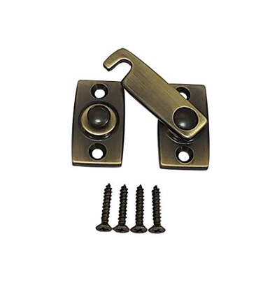 QCAA Solid Brass Shutter BarDoor Latch 78 x 2332 Antique Brass 1 Pack Made in Taiwan