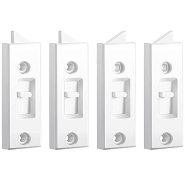 Window Latch Locks Window Parts and Hardware Tilt Latch Plastic Construction Spring Loaded 2 Inch Hole Center Spacing Sliding Lock Replacement 4 Pieces