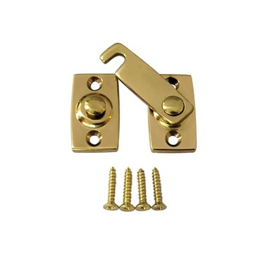 QCAA Solid Brass Shutter BarDoor Latch 78 x 2332 Polish Brass 1 Pack Made in Taiwan