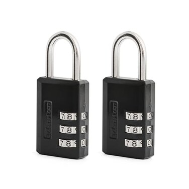 Master Lock Black Combination Padlock Indoor Gym Locker Lock with Customizable 3Digit Code for Luggage Backpacks Cabinets 2 pk 647EC2
