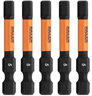 Hex 5mm Impact Driver Bit Railer Allen Wrench Drill Hex Bits 14 Quick Release S2 Steel 2 inch 5mm Hex Bits 5 Pack