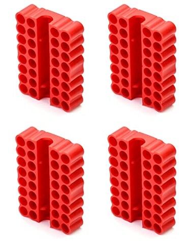 QWORK Screw Bit Holder Storage Box 4 Pack 33 Hole Hex Bit Holder Rack