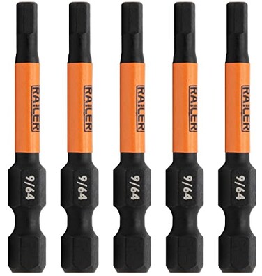 Hex 964 Impact Driver Bit Railer Allen Wrench Drill Hex Bits 14 Quick Release S2 Steel 2 inch 964 Hex Bits 5 Pack